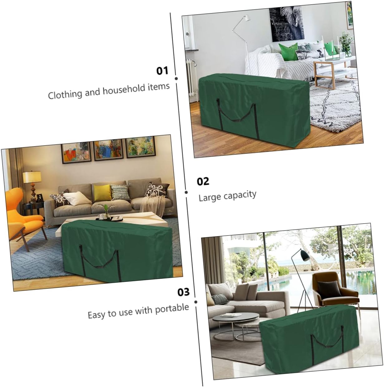 1pc Furniture Storage Bag Oxford Protector Pouch for Outdoor Cushions Christmas Tree and Seasonal Items