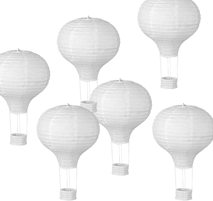 5er Set Heißluftballon Lampions - 40x48cm Papierlaternen Für Hochzeit & Geburtstag