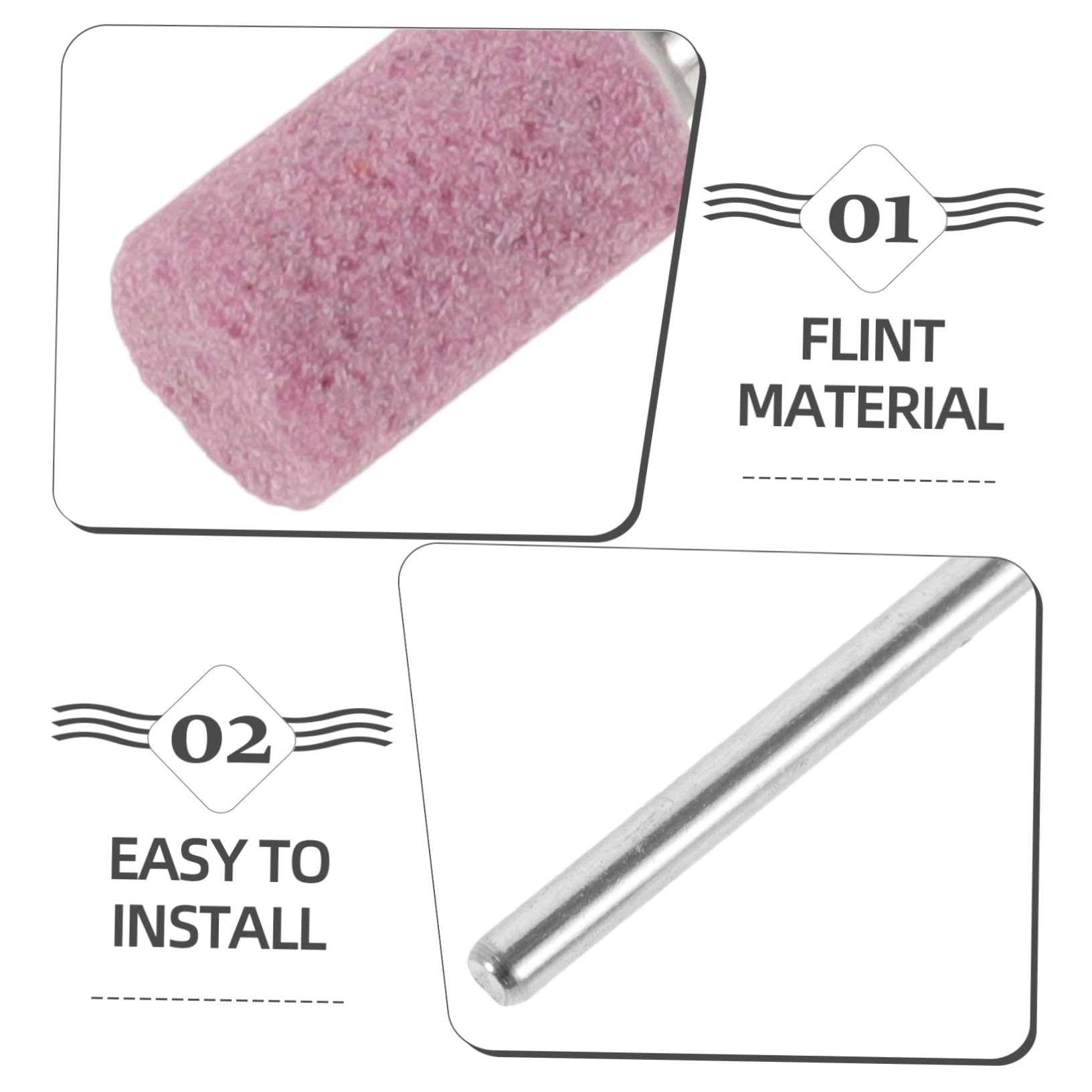 50 Pezzi Mole Trapano in Lega di Zinco e Selce Rosa Punte Abrasive Professionali Appuntite per Smerigliatura e Incisione Utensili Rotanti