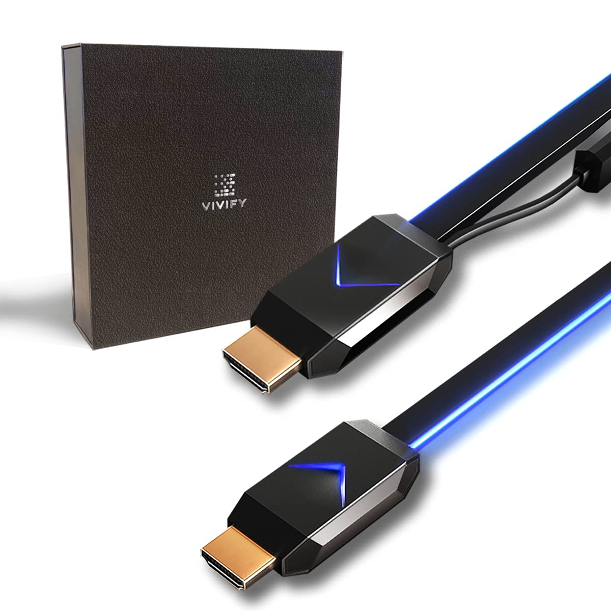 VIVIFY ARQUUS W73 Fiber Optic HDMI 2.0 Console Gaming RGB Light up 4K Cable 15ft DPL HDMI Certified Holiday Edition