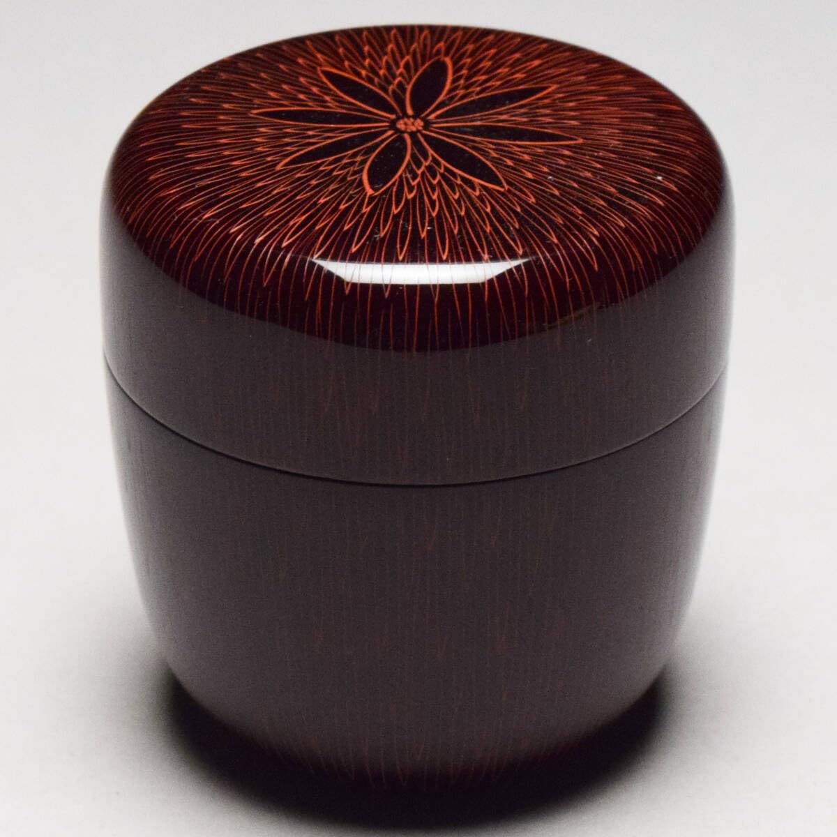 Amazon.co.jp: 関翠雲讃岐キンマ塗沈朱花文棗※箱蓋なし茶器茶入蒟醤塗
