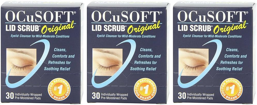 OCuSOFT Lid Scrub Original Pre-Moistened Pads - 30 CT (Pack of 3) by Trifing