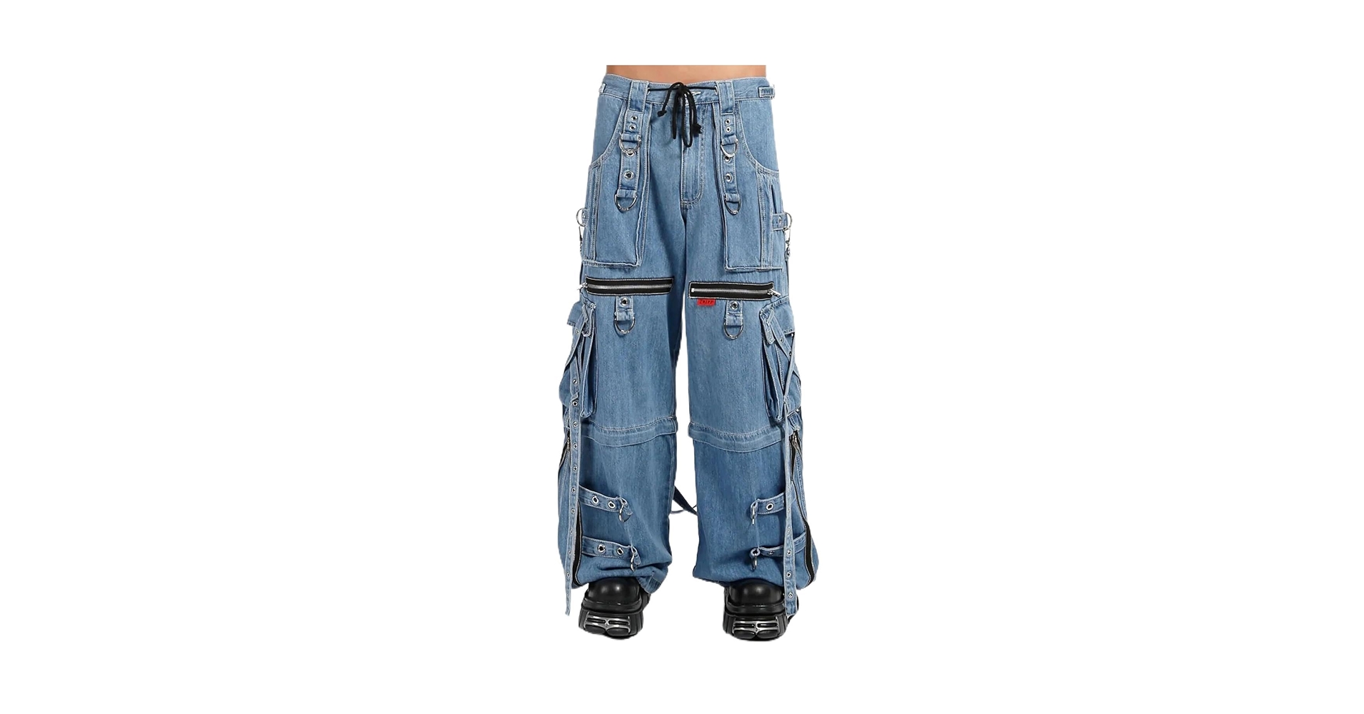 Tripp NYC Denim X Strap Pants [Light Blue] XS at Amazon