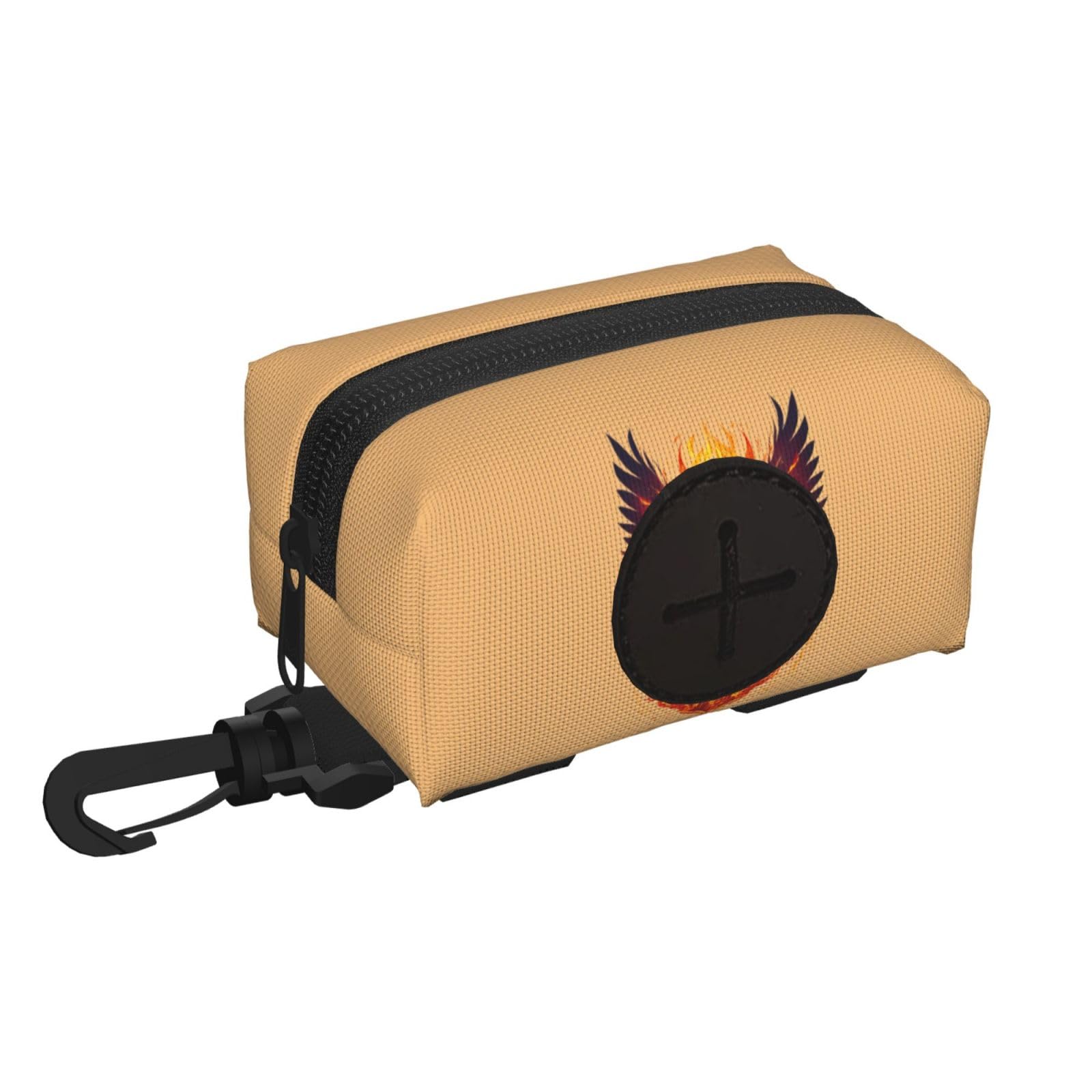 Pphgut Black Phoenix Print Waterproof Pet Waste Treat Bag Outdoor Walking Hiking Pouch Camping Accessory