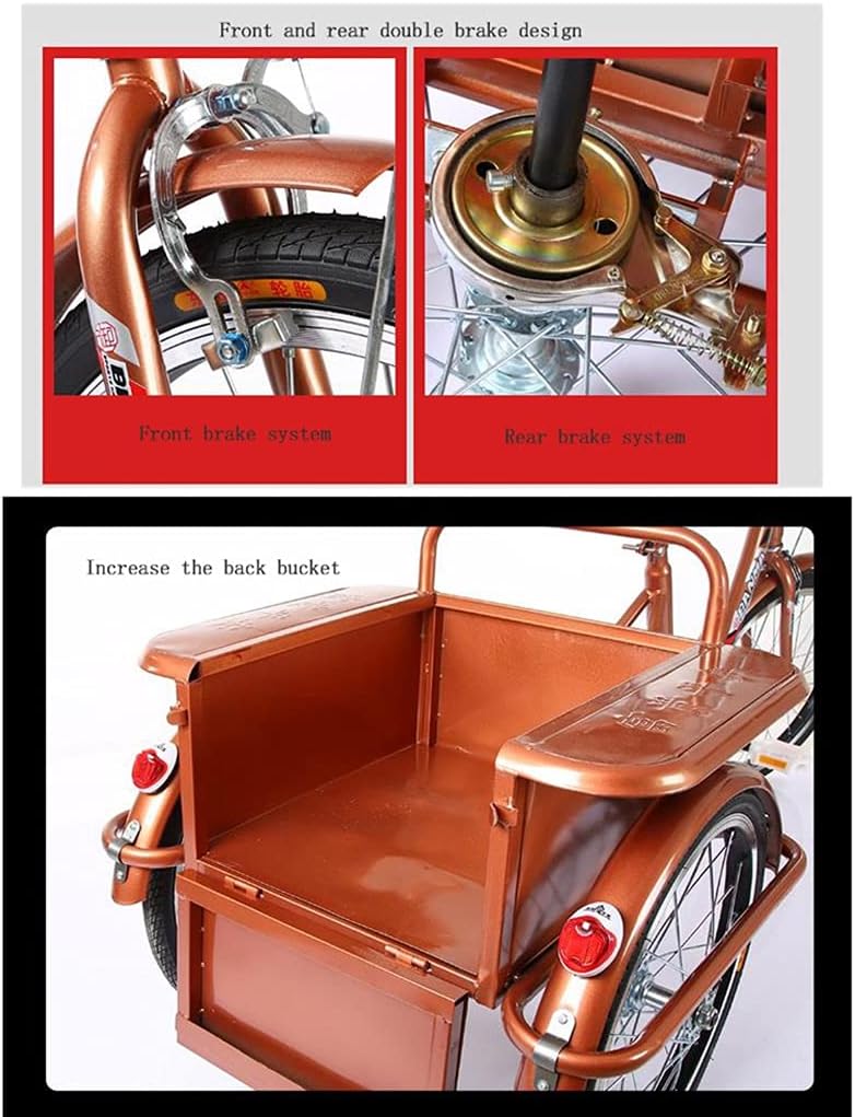 Adult Tricycle Three Wheel Bike Three Wheel Cruiser Bike with Seat Backrest & Shopping Basket 3 Wheel Adult Trike Adult Bike Cycling Cycling Pedalling