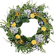 The Wreath Depot Aftonshire Silk Spring Front Door Wreath 24 Inch, Beautiful Handcrafted Wreath Design, White Storage Gift Box Included