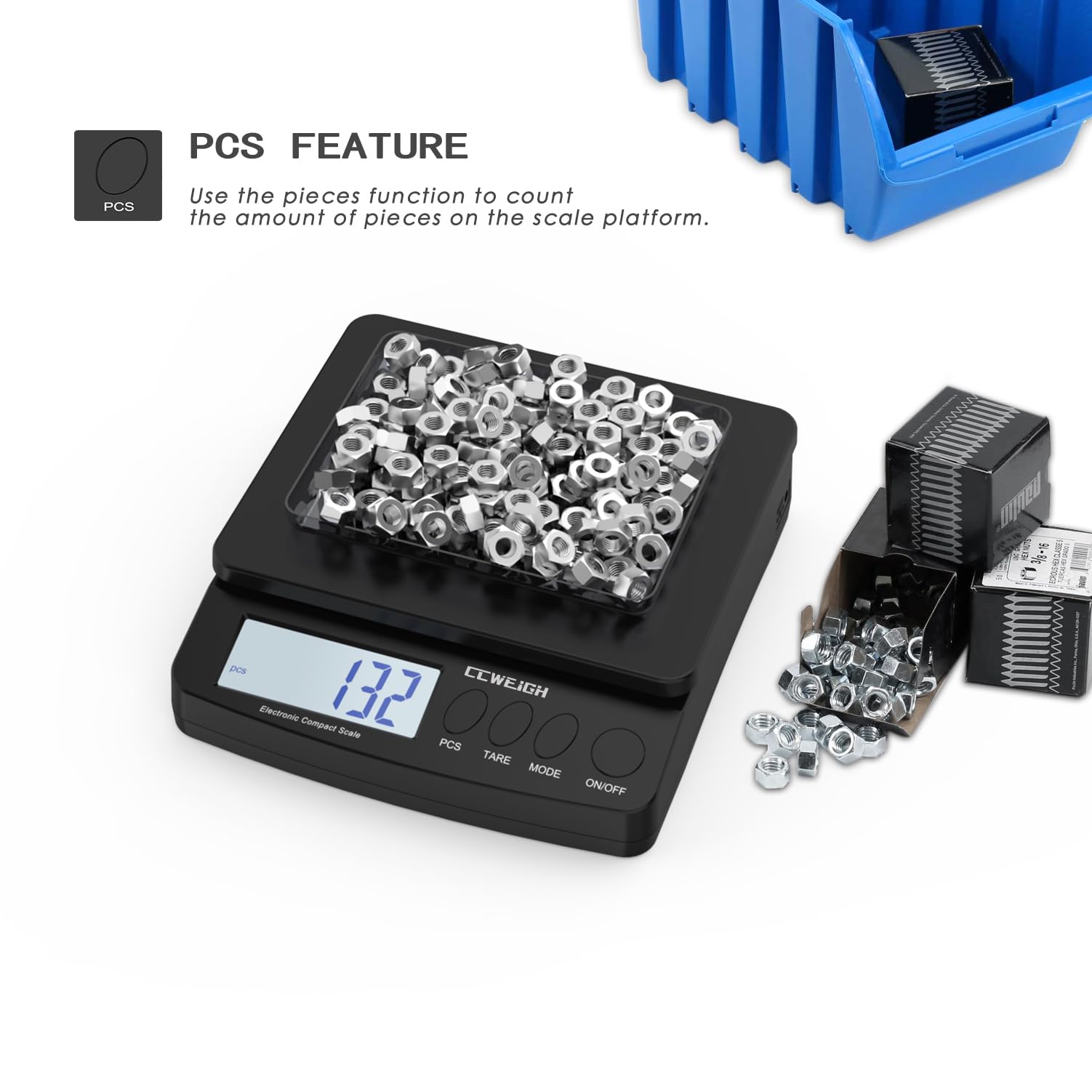 Digital Postal Scale 30kg/66lb - Durable Steel Construction, 6 Units Conversion, Tare Function | for Home, Kitchen, Postal, Shipping, Parcel Transport