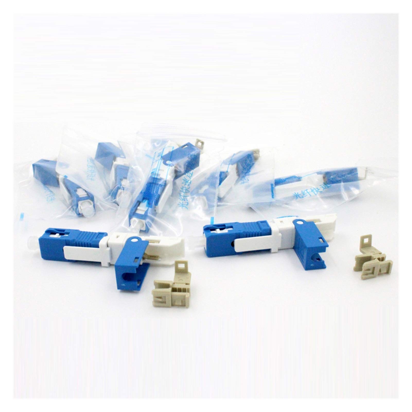 Adaptateur à Fibre Optique 50pcs KPYSC250P-CE FTTH SC Connecteur à Fibre Optique Optique SC PC FTTH Connecteur de Fibre Optique SC connecteur SC