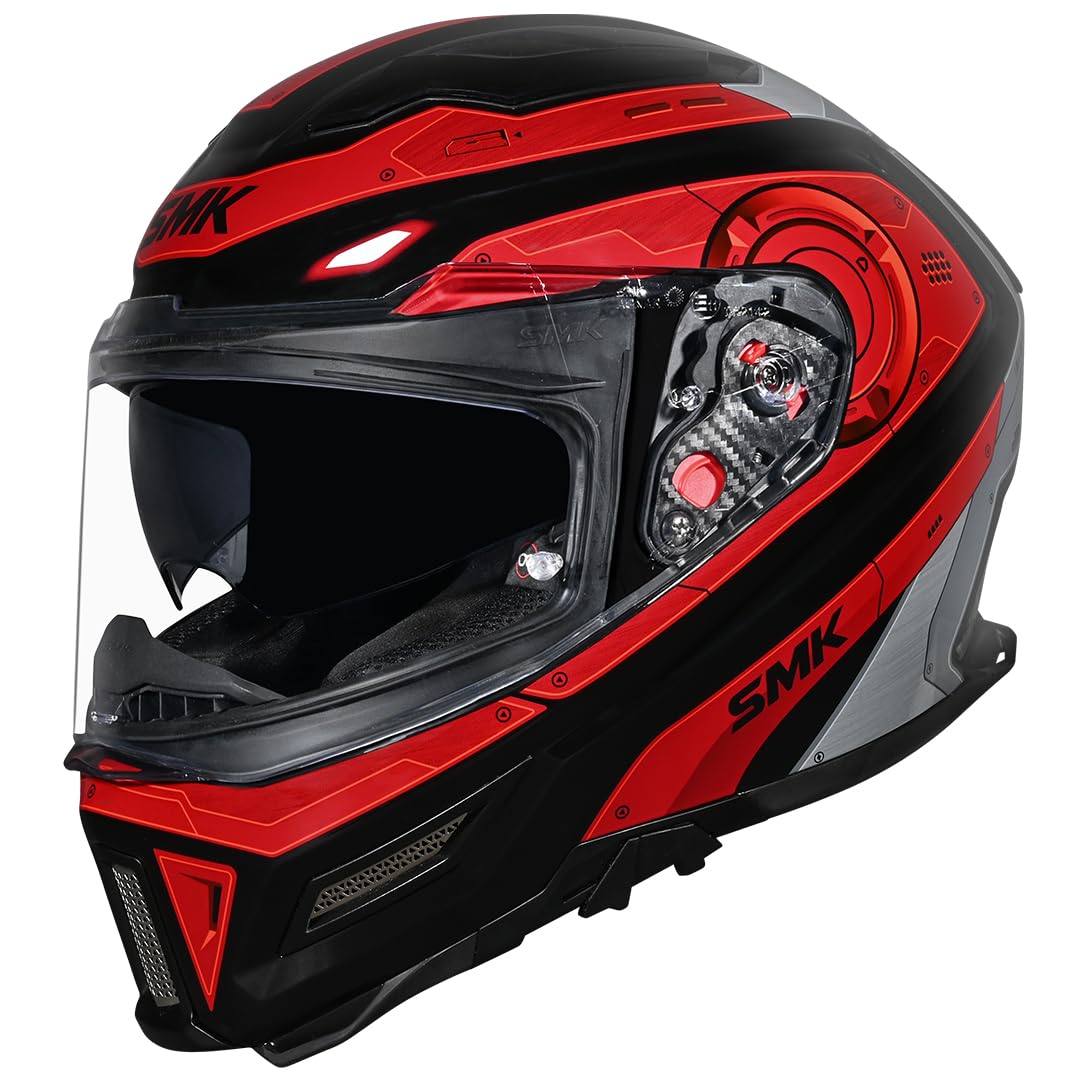 SMK Agnar Cyborg ISI, DOT and ECE 06 Certified Helmet with Dual Visor (GL263 - L)-image-43