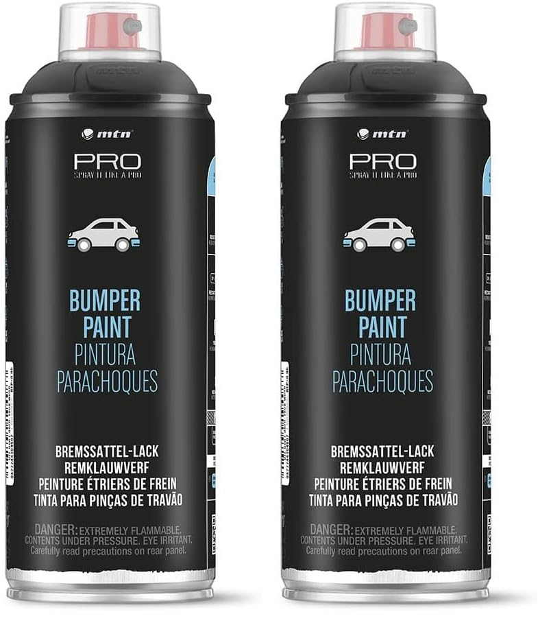 MONTANA Colors, Pulverizador, MTN PRO Pintura Parachoques - Negro, Spray 400ml (Paquete de 2)