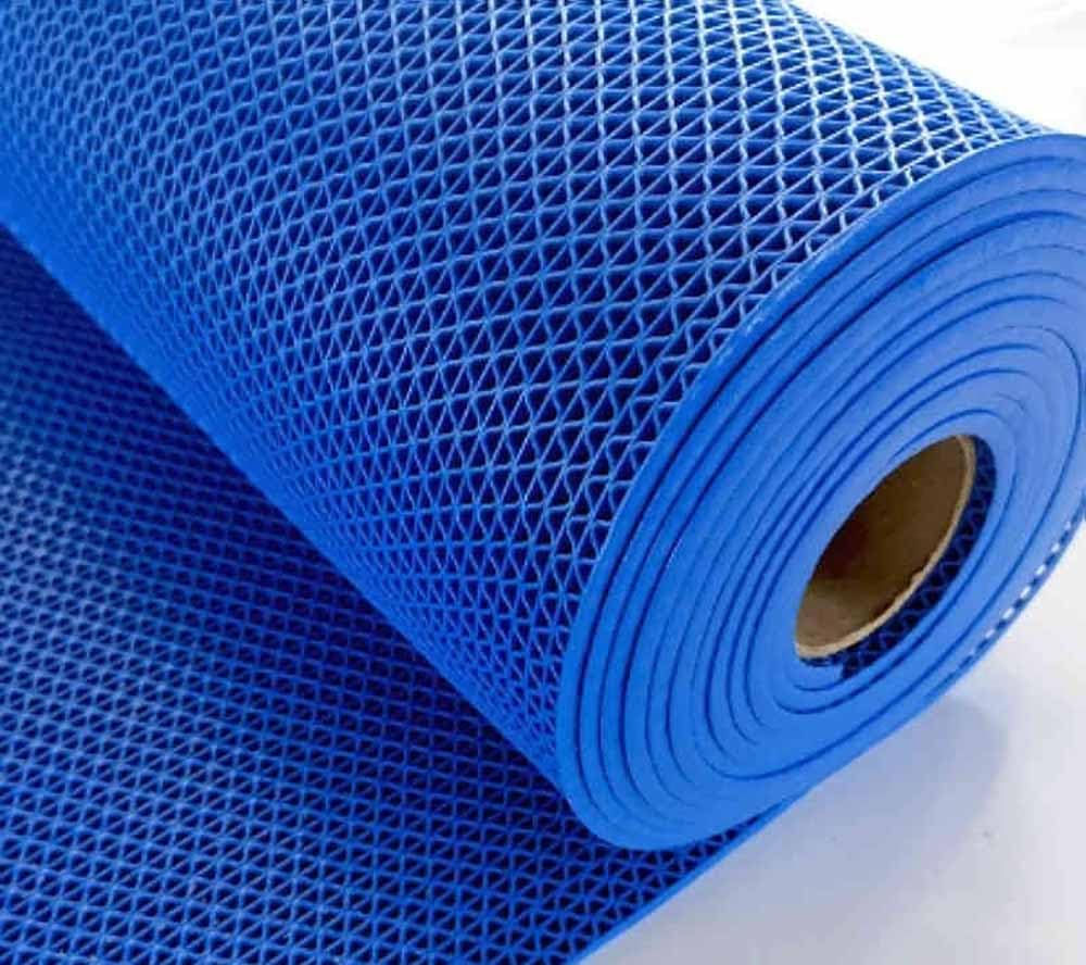 Badezimmerteppichmatte, Bodenmatte aus PVC, Badewannenmatte, rutschfeste Duschmatten mit Abflusslöchern, blaue Badezimmer-Badewannenmatten, Duschbodenmatte, rutschfeste Badematten for Duschkabinenmatt