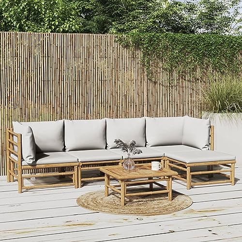GuyAna Juego de muebles de jardín con cojines gris claro 3155104
