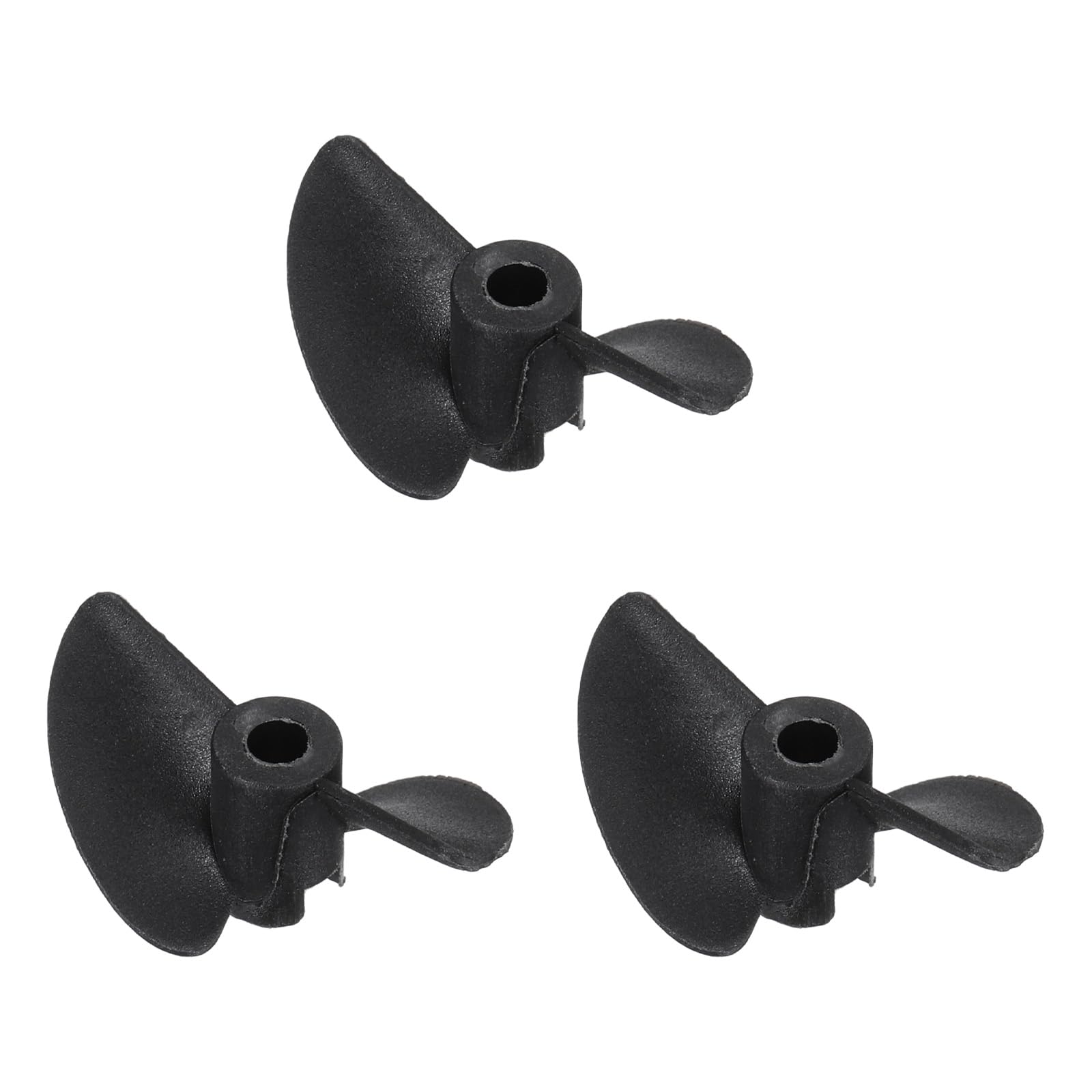 sourcing map 3pcs RC Boat Propeller, 2 Blades Propellers 3.17mm Hole Dia 27mm OD 40mm Pitch CW Clockwise Rotating Drill Propeller for RC Boat, DIY Ship Model, Black