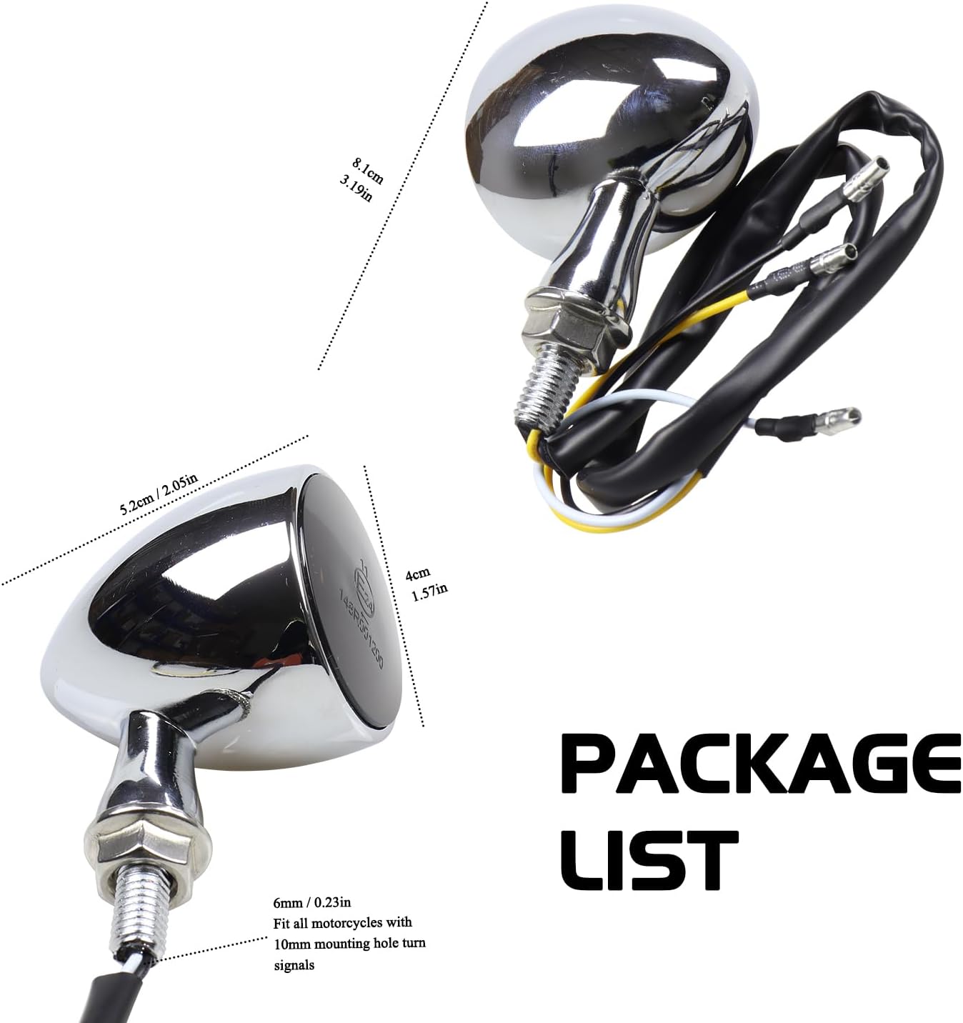 Universal Chrome Front Bullet LED Turn Signals 12V Motorcycle Switchback Turn Signal Lights Running Light Compatible with Honda CB1100 Harley XL883 Yamaha Indian Triumph Kawasaki Chopper