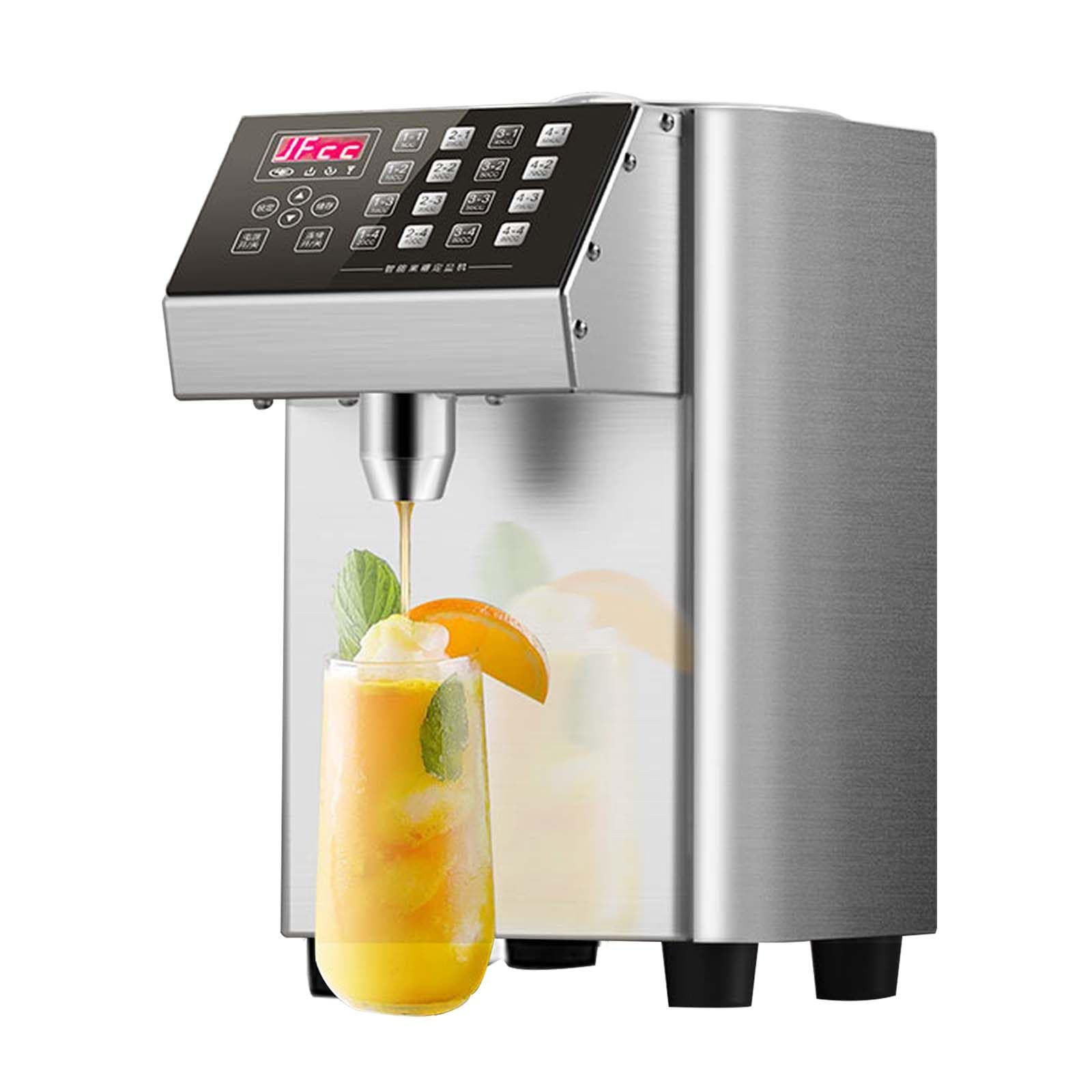 SICWEDIM Fructose Dispenser Quantitative Machine, 8L Thermostatic Syrup Machine - 16 Customizable Settings, Stainless Steel Reservoir, Coffee Bubble Tea Milk Tea Making Equipment