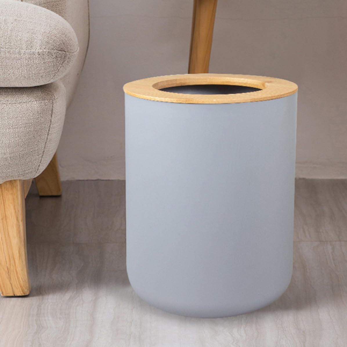 SOIMISS Conjunto de Accesorios de Baño Soporte para Cepillo de Dientes de Bambú y Plástico, Incluye Dispensador de Jabón Vaso para Enjuague Bucal, Diseño Elegante y Fácil de Transportar