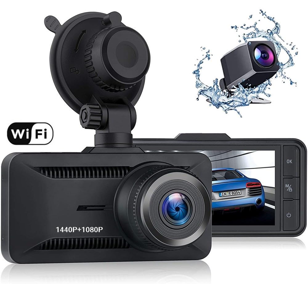 Oryzom Dashcam 4K Pro – Enregistrement Ultra HD avec caméras Avant/arrière, Vision Nocturne et Surveillance 24h/24(Chargeur de Voiture Standard 4k + 1080P + Allume-Cigare)