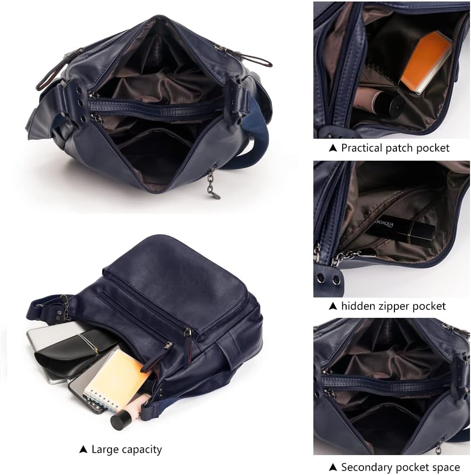 Artwell Fashion Crossbody Bag For Women Shoulder Bag Soft PU Leather Handbags Purses Multi Pocket Hobo Tote Bag image 5