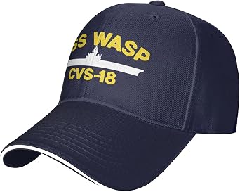 USS Wasp Cvs-18 Outdoor Cap Unisex Hat Adjustable Baseball-Cap Peaked Sandwich Cap Snapback Hat
