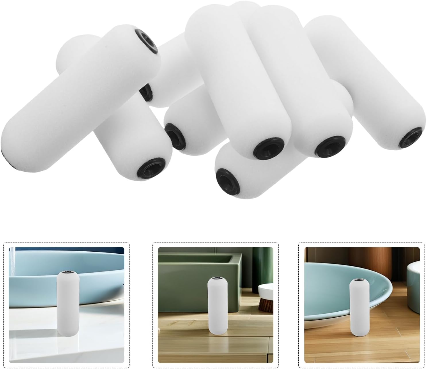 8pcs Lotion Applicator Replacement Rollers with Sponge Heads for Back Skin Care, Cream Application Tools for Easy Moisturizing and Oil Spreading