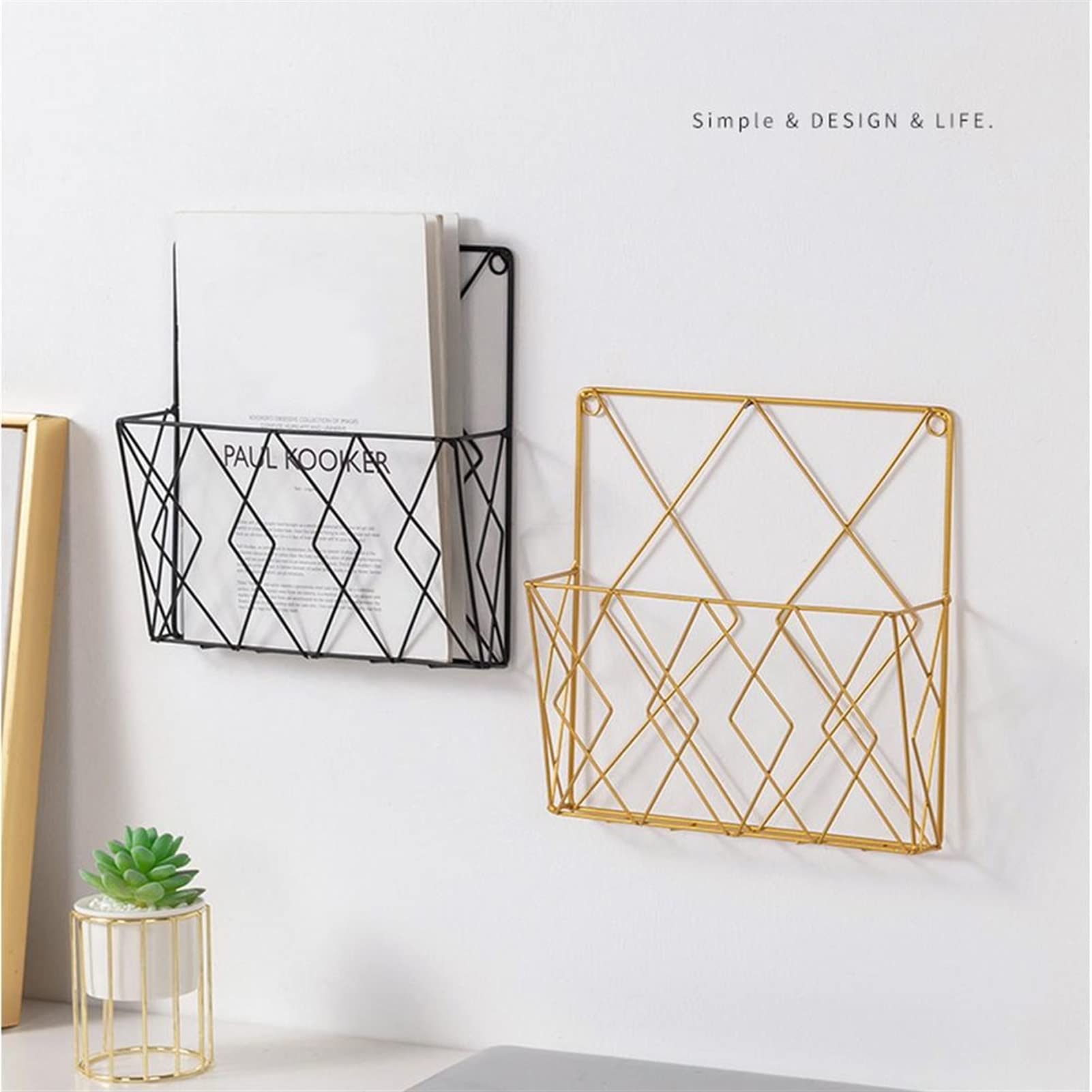 Portadocumenti da Scrivania File rack file a parete file stoccaggio titolare geometrico metallo rivista file stoccaggio cestino soggiorno corridoio corridoio cestini portaoggetti chiave Vaschetta Port