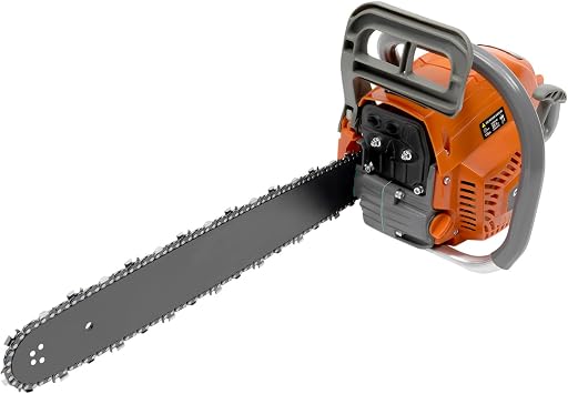 20 2-Stroke Cordless Gas Chainsaw Commercial Logging Saw Orange 58cc Power Gasoline Saw Wood Cutting Machine Handheld Petrol Gasoline Chain Saw for Farm, Forest, Garden and Ranch