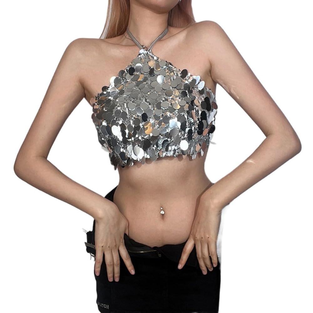 Amazon.co.jp: ホルターネック スパンコール オープンバック