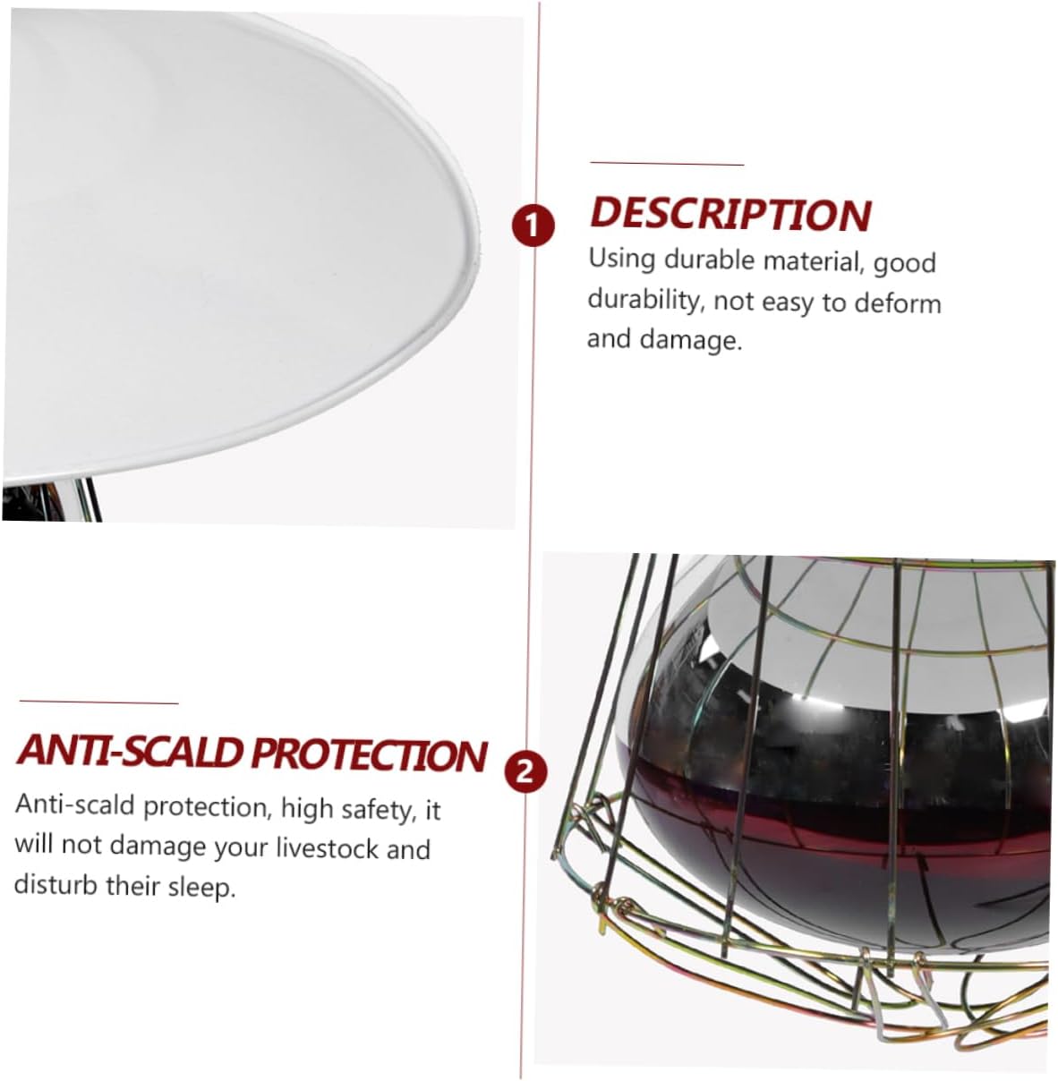 Livestock Heat Preservation Light Heating Lamp Set Ceramic Socket for Farm Use Sturdy and Efficient Warming Accessory