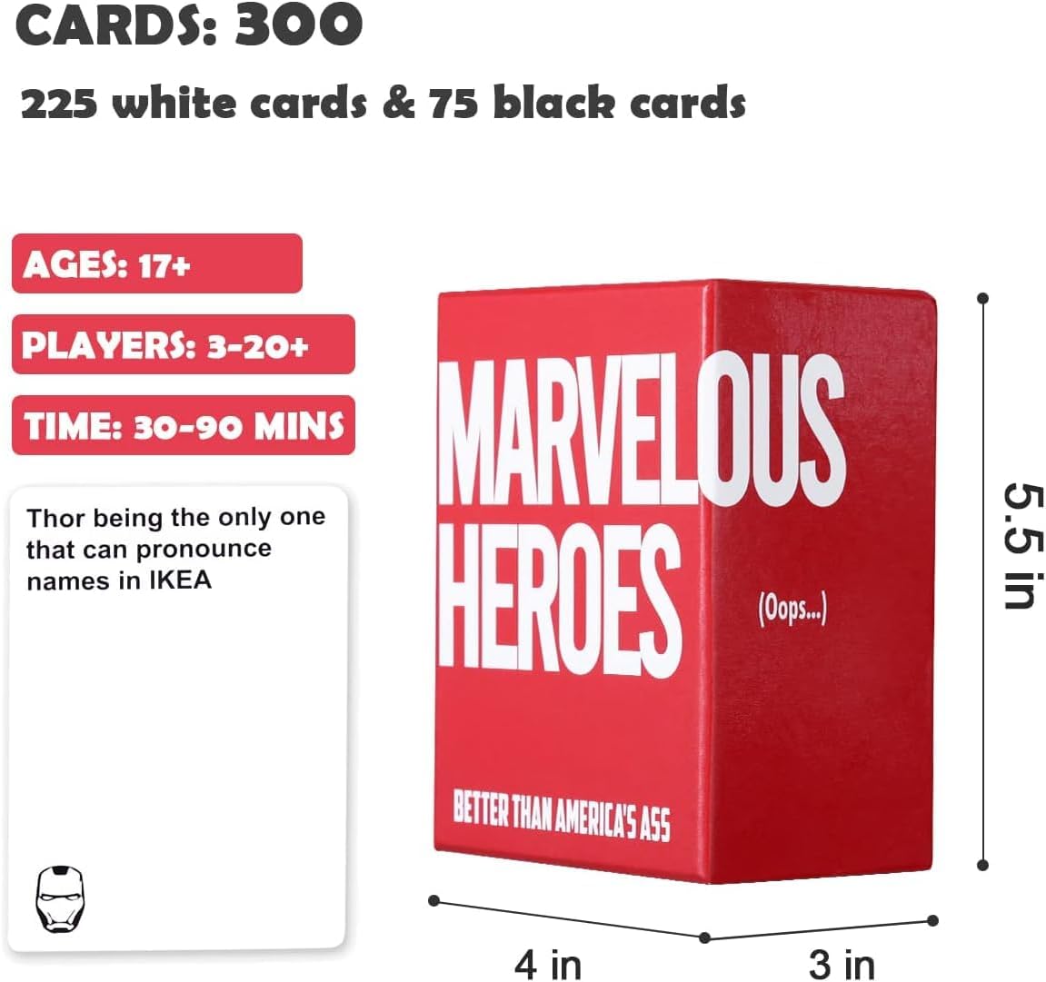 Super Heroes Card Game Card Games for Adults and Family, Party Games for Game Night