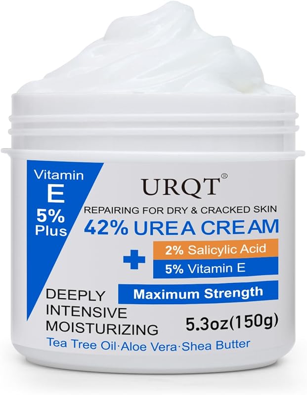 42% Urea Cream for Dry & Cracked Skin - Foot & Hand Cream with 2% Salicylic Acid, 5% Vitamin E, Tea Tree Oil, Aloe Vera, Shea Butter - Moisturizer & Skin Repair Cream for Feet Maximum Strength