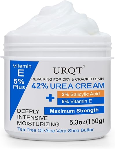 42% Urea Cream for Dry & Cracked Skin - Foot & Hand Cream with 2% Salicylic Acid, 5% Vitamin E, Tea Tree Oil, Aloe Vera, Shea Butter - Moisturizer & Skin Repair Cream for Feet Maximum Strength