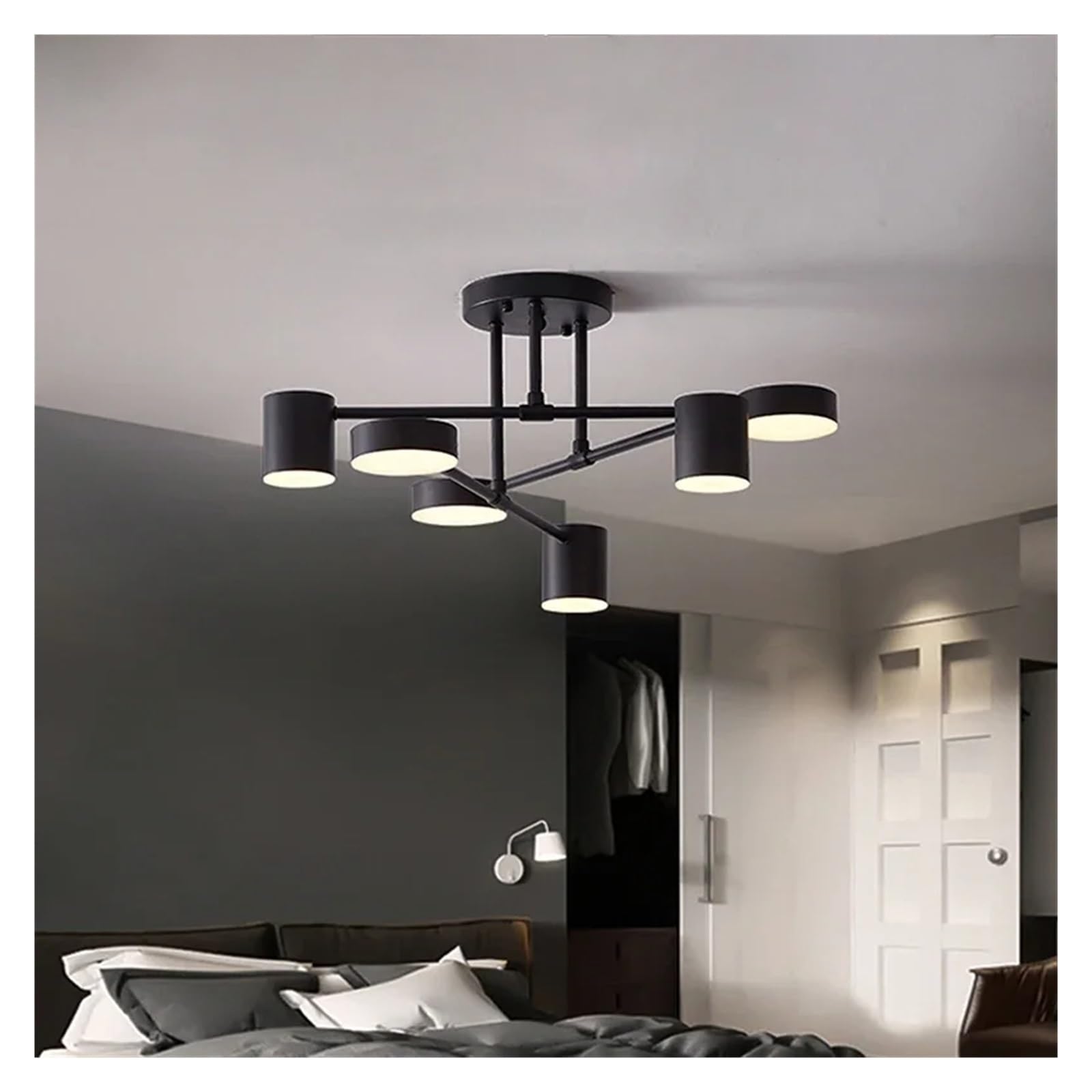 Plafonnier LED moderne à 6 têtes pour le salon et la salle à manger