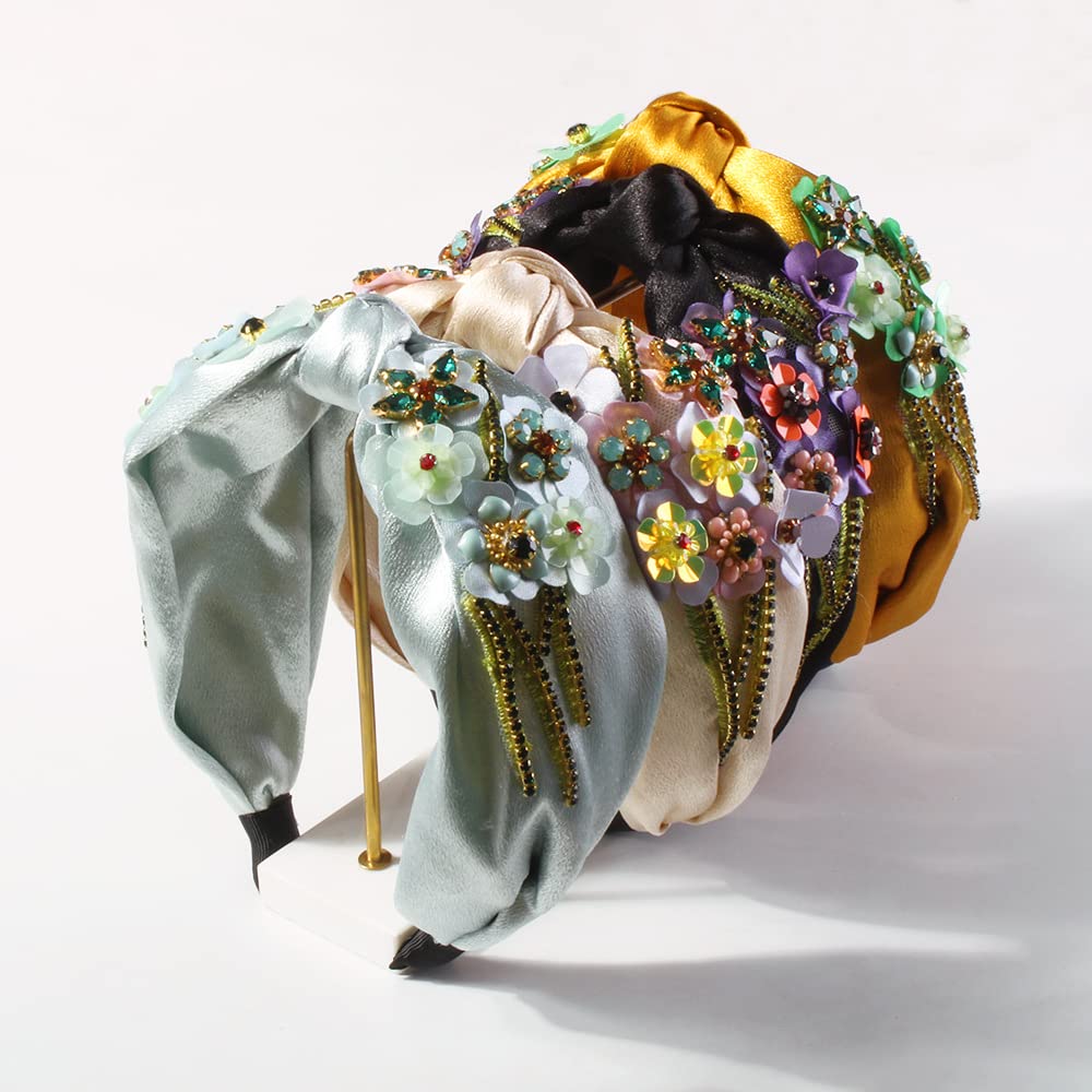 Frauen Bunte Strass Stirnband Turban Handgemachte Casual Stirnband Zubehör F3312-Lila