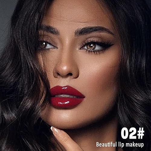 Vista 105 de evpct Juego de 1 lápiz labial líquido mate nude para mujer, peonía, flor, marrón, rosa, mate, larga duración, permanente, 24 horas, lápiz labial