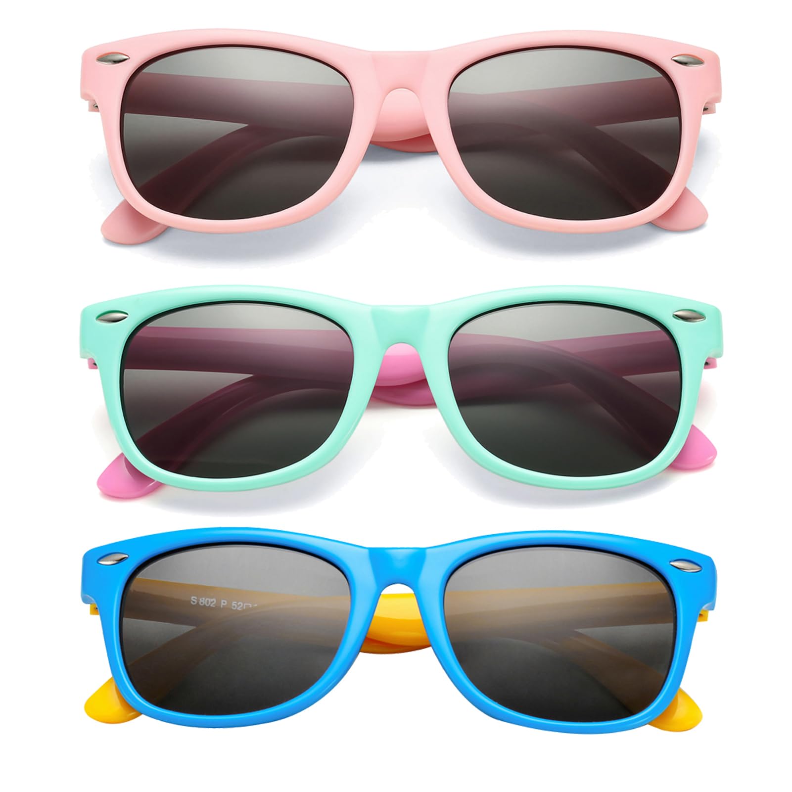 COASION Kids Polarized Sunglasses Age 3-9 Flexible Shades UV Protection