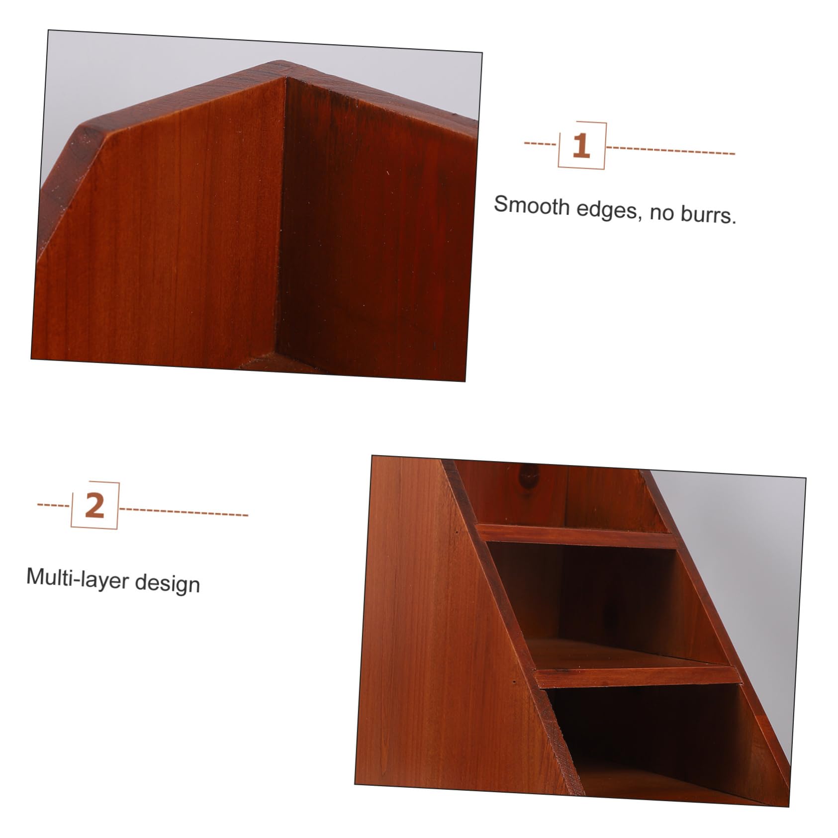 Organizer da Scrivania Multilivello in Legno Cassetto Coffee | Scomparti Separati e Capienza Ampia, per Workplace e Nightstand, Finitura Elegante e Pratica