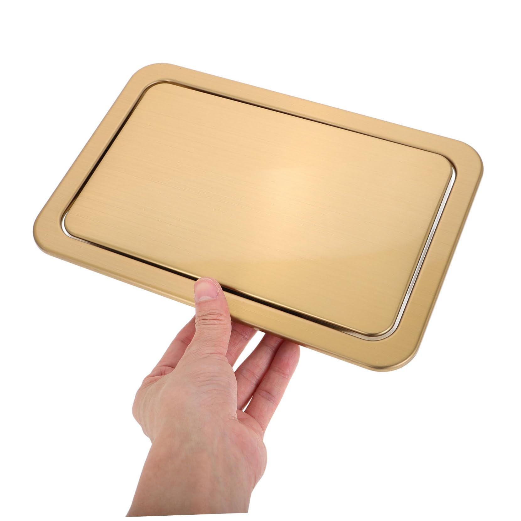 PRETYZOOM Tapa Empotrada de Acero Inoxidable Dorado para Cubre Fregadero Acero, Tapa Abatible para Cubo de Basura Cocina Diseño Ahorrador de Espacio y Fácil Limpieza