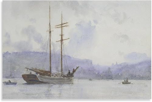 A Topsail Schooner-Henry Scott Tuke Wall Art Poster Scroll Canvas Painting Picture Living Room Decor Home FramedUnframed 08x12inch(20x30cm)