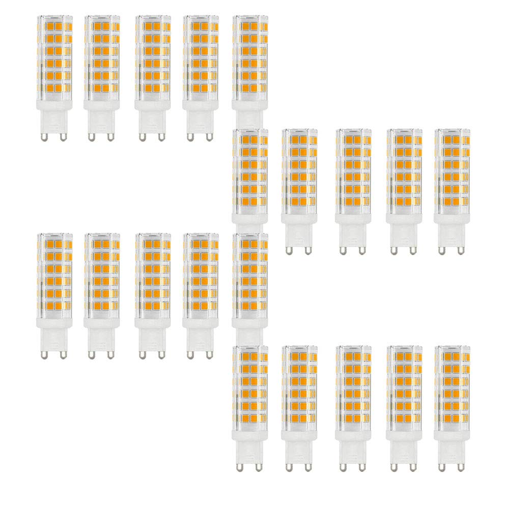 20 Stück G9 LED-Glühbirne, 9W (85W Äquivalent), Nicht dimmbar, Warmweiß 3000K, 850 Lumen G9 AC220-240V, 360 Grad