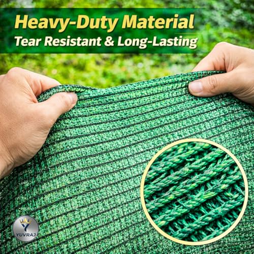 Image of Yuvraz Green Shade 90-95% Sunblock | Heavy-Duty HDPE Shade Fabric for Plants, Garden, Nursery & Terrace | UV Stabilized Agro Shade for Balcony, Car Parking & Outdoor Use (6 * 4 ft)