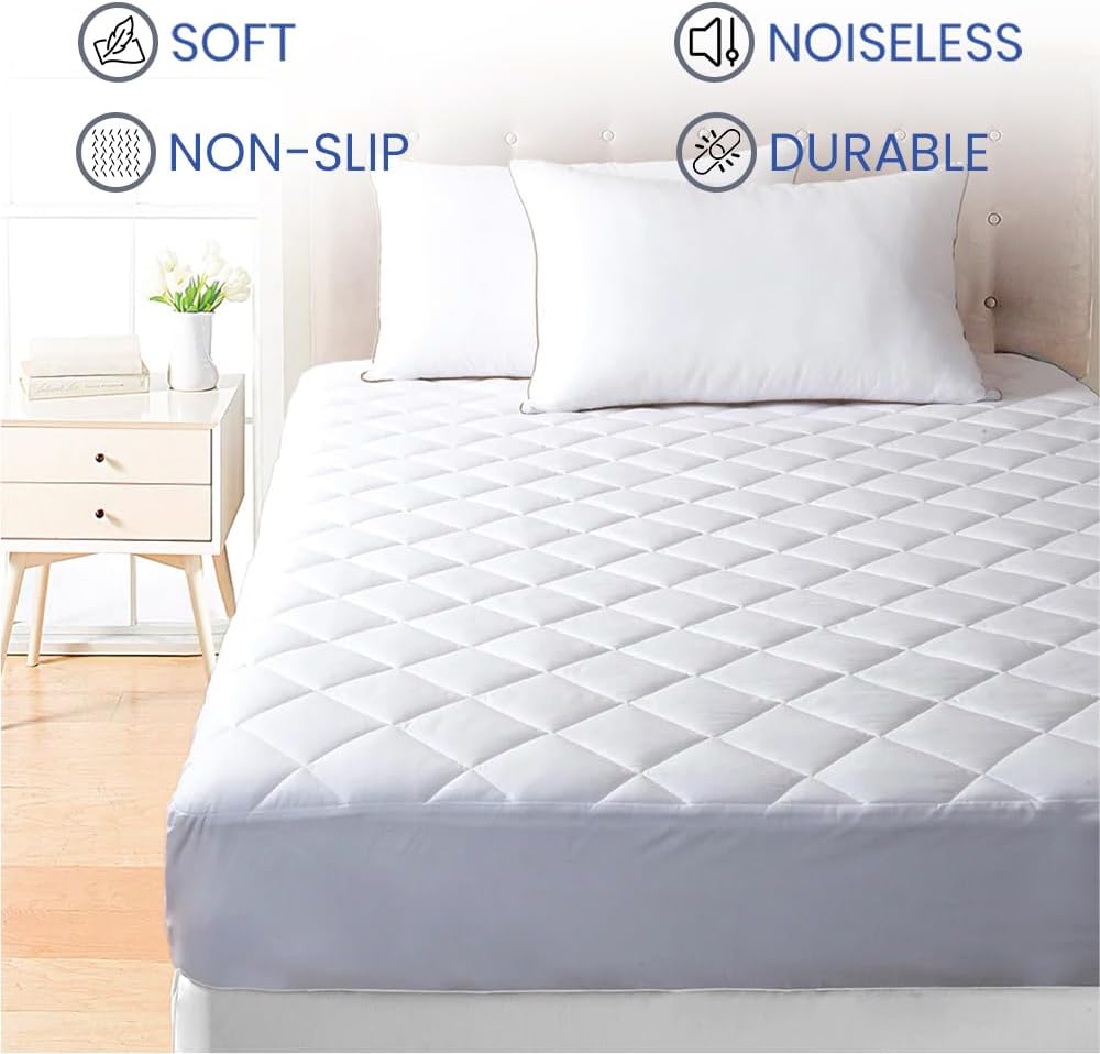 Belem Full Mattress Protector Bulk Pack of 12 – Quilted Hotel Mattress Pad 54x80x15 Deep Pocket – Soft Breathable Microfiber Cover – 3-Layer Plush Filling – Durable Hotel Bedding (Not Waterproof)