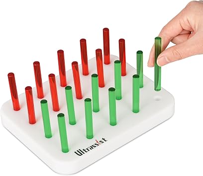 Ultrassist 20 Hole Peg Test for Occupational Therapy, Acrylic Pegs Board for Fine Motor Skills, Finger Dexterity Test