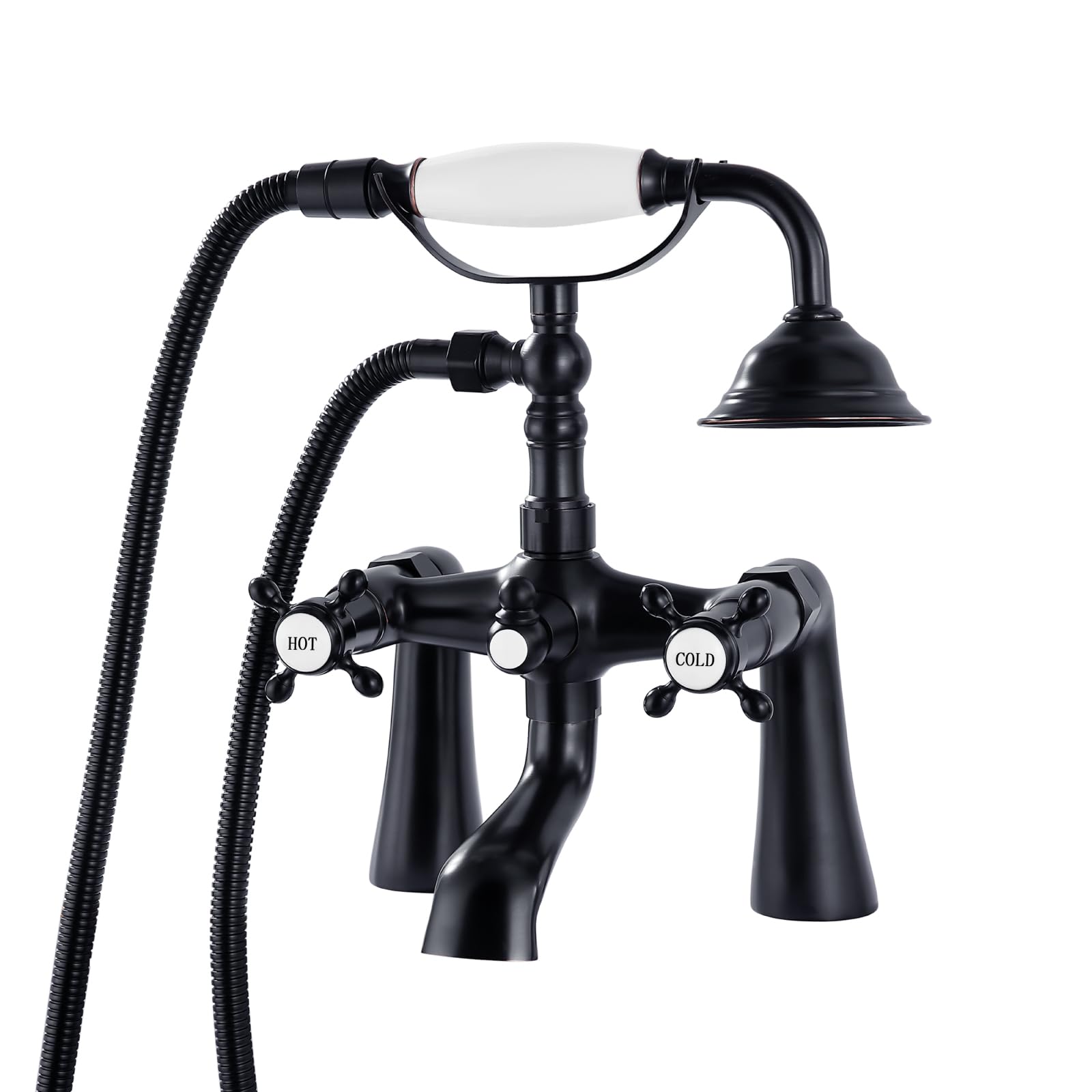 gotonovo Deck Mount Clawfoot Tub Faucet Handheld Spray Oil Rubbed Bronze