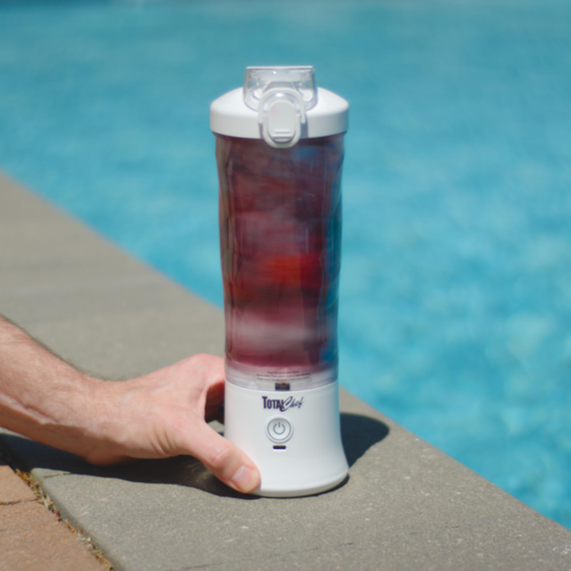 Total Chef Portable Blender - USB Rechargeable Personal Smoothie Mixer, Protein Shake Maker, Cordless Travel Mini Licuadora, Blend Frozen Fruit, Drink Milkshake On The Go,Ice Crusher 20 OZ, White