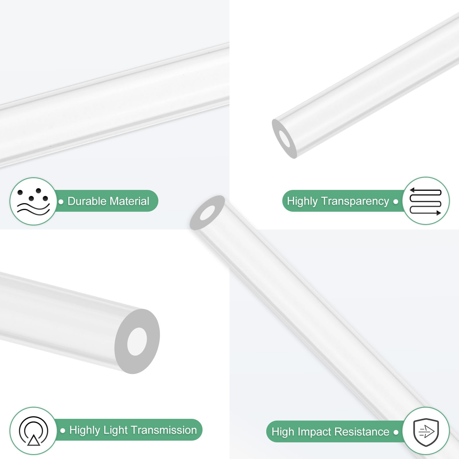 M METERXITY 4Pcs Tubo Rígido De Acrílico Transparente 3mm DI x 7mm DE 305mm