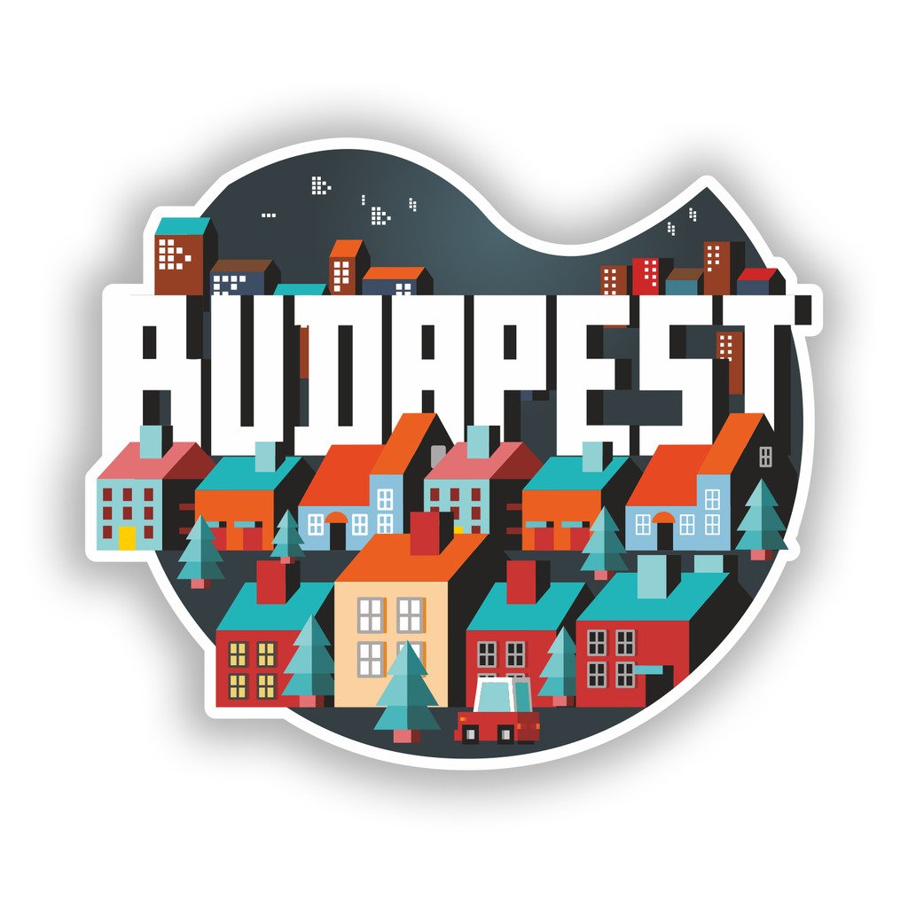 Destinationvinyl Multi 2 X 10Cm/100Mm Budapest Skyline Vinyl Stickers Travel Luggage #10424