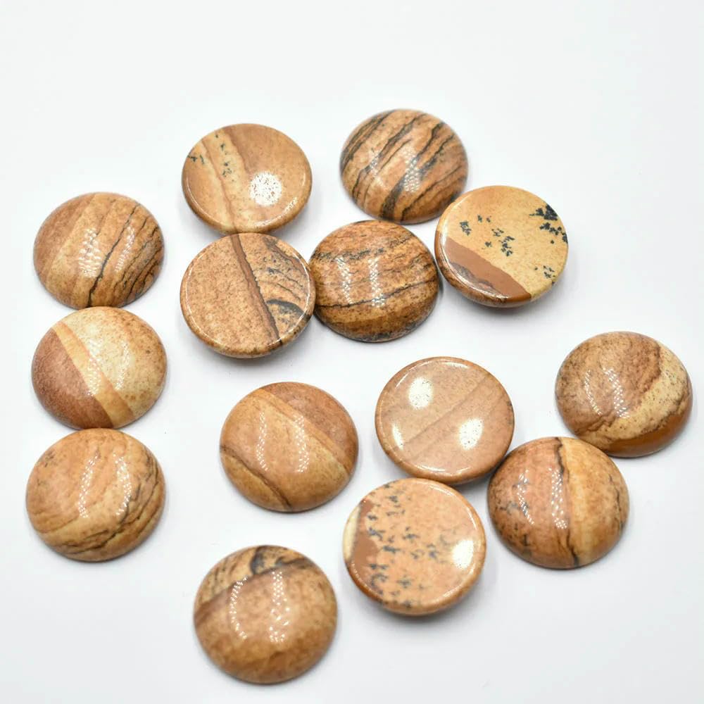 Venta al por mayor, 24 unidades/lote, cabujón mixto de ópalo, malaquita, ojo de tigre, piedra natural, 20 mm (piedra con imagen).