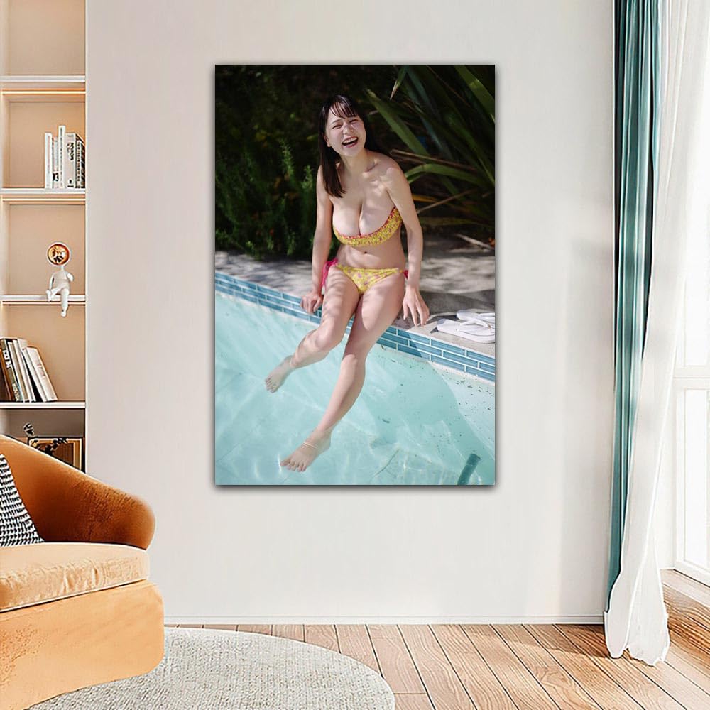 アクリル絵画 水着の女性　一点もの　幻想的 Amazon.co.jp: 壁画 田野憂(たのゆう)水着写真のポスター 女優「田野憂