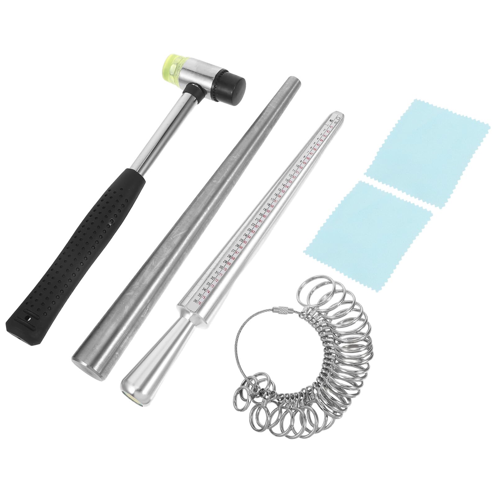 Hemobllo Strumento di Misurazione del Mandrino per Anelli in Metallo Kit di Strumenti di Misurazione per Anelli per Hobbisti e Gioiellieri di Gioielli