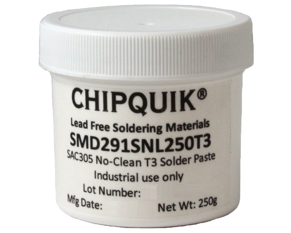 Chip Quik SMD291SNL250T3 Solder Paste in jar 250g (T3) SAC305 no clean